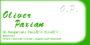 oliver paxian business card